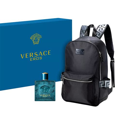 versace cologne that comes with backpack|versace aftershave with bag.